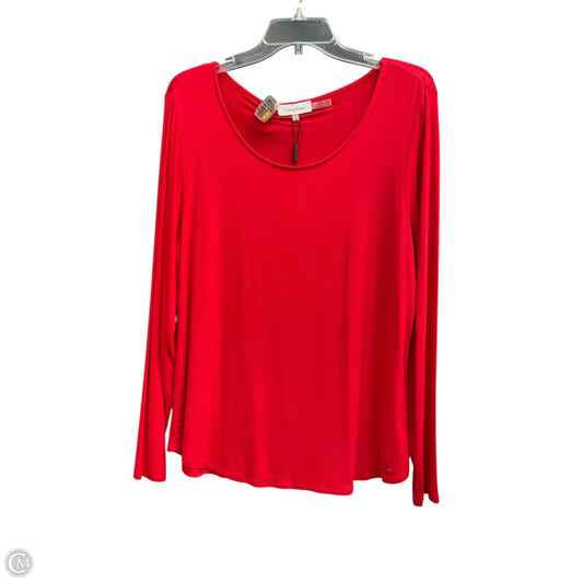 Top Long Sleeve By Calvin Klein In Red, Size: L