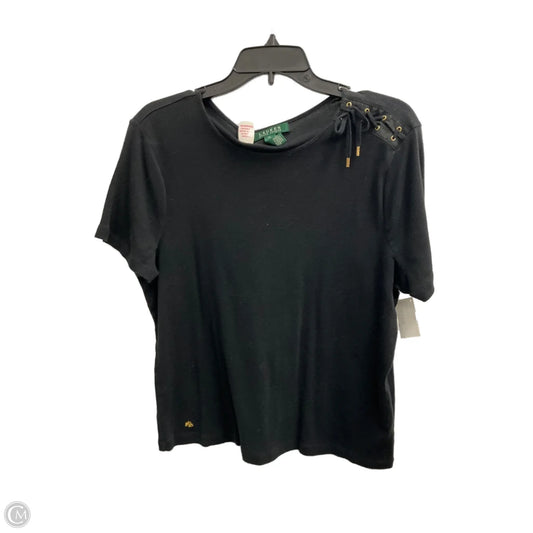 Top Short Sleeve By Lauren By Ralph Lauren In Black, Size: Xl