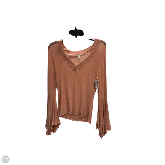 Top Long Sleeve By Free People In Peach, Size: Medium