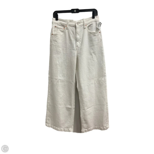 Jeans Flared By Gap In White Denim, Size: 8