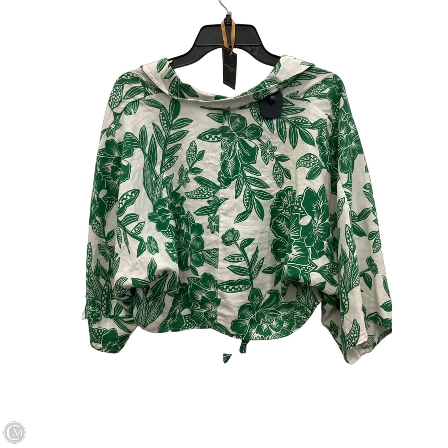 Top 3/4 Sleeve By Christian Siriano In Green, Size: S