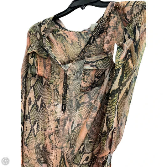 Top Long Sleeve By Ny Collection In Animal Print, Size: L