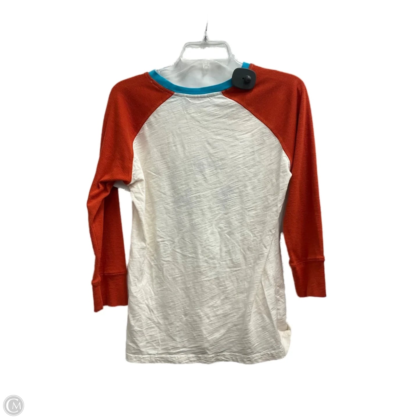 Top Long Sleeve By Ariat In Cream & Orange, Size: L