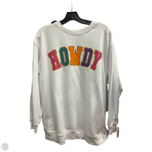 Top Long Sleeve By Clothes Mentor In White, Size: L