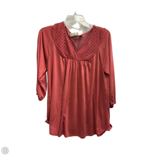Top 3/4 Sleeve By Massini In Coral, Size: S