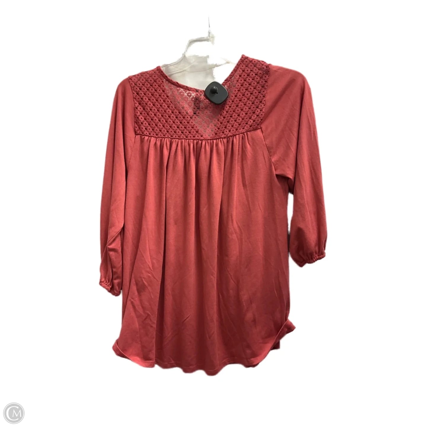 Top 3/4 Sleeve By Massini In Coral, Size: S