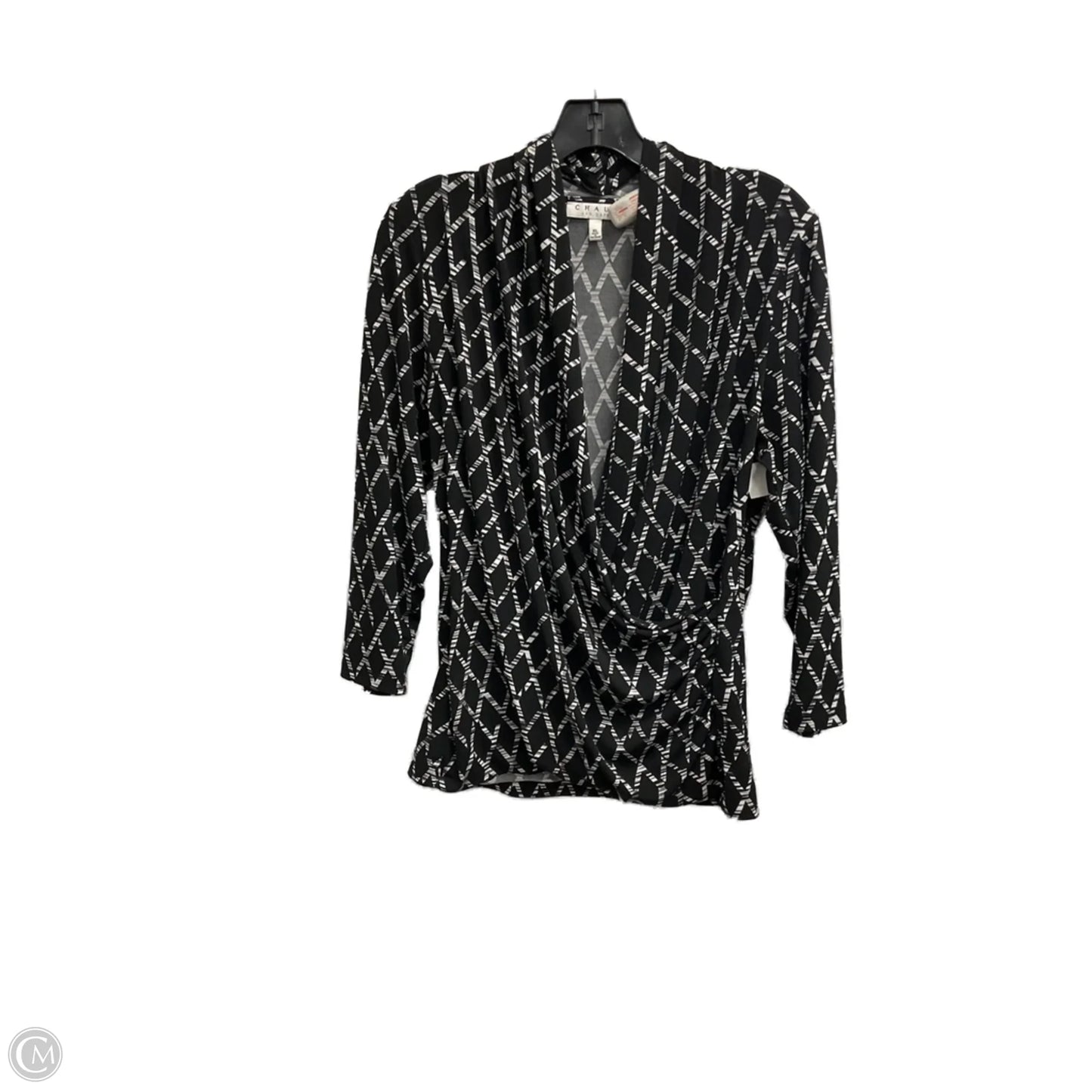 Top 3/4 Sleeve By Chaus In Black, Size: Xl