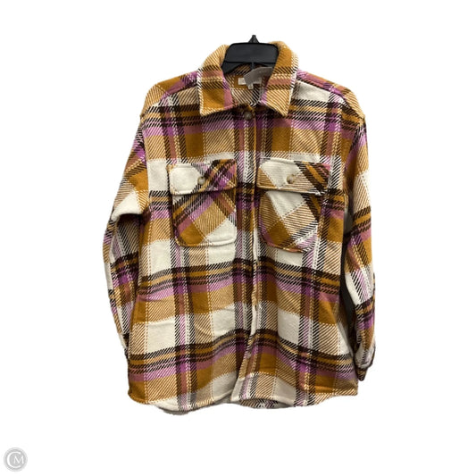 Jacket Shirt By Ultra Flirt In Plaid Pattern, Size: S