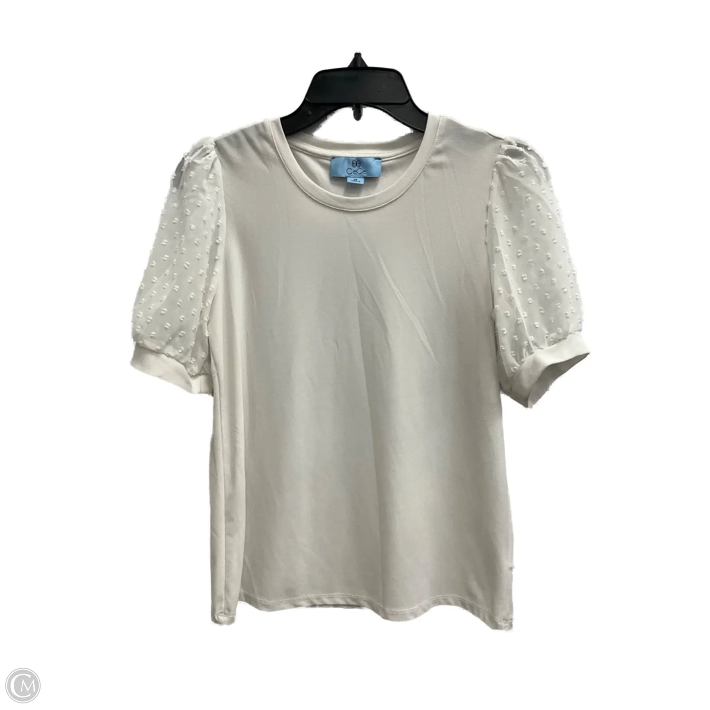 Top Short Sleeve By Cece In White, Size: Xs