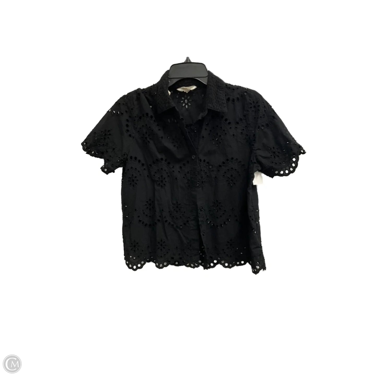 Top Short Sleeve By Adiva In Black, Size: M