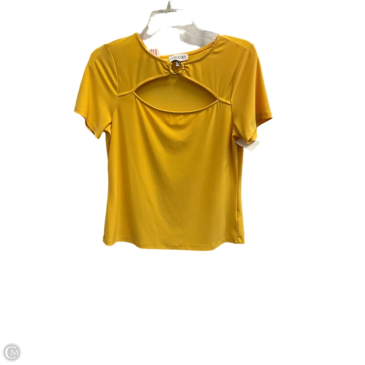Top Short Sleeve By Luxology In Yellow, Size: M