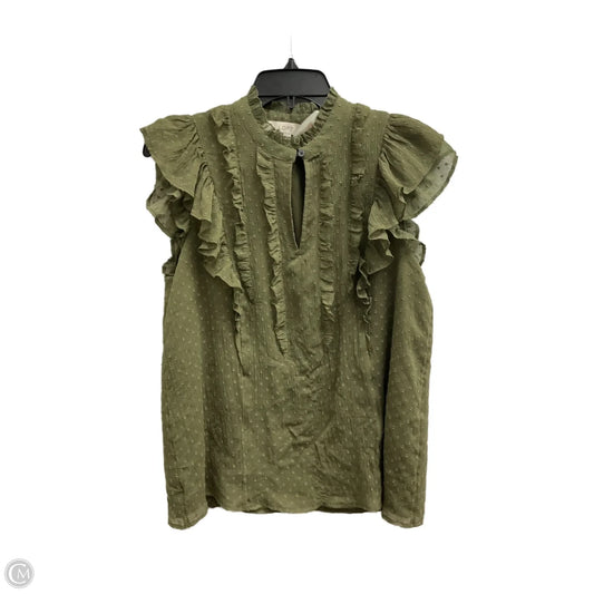 Top Short Sleeve By Loft In Green, Size: M