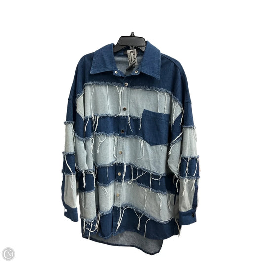 Jacket Denim By Akira In Blue Denim, Size: L