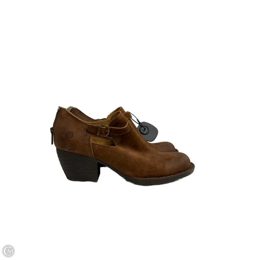 Boots Ankle Heels By Born In Brown, Size: 9