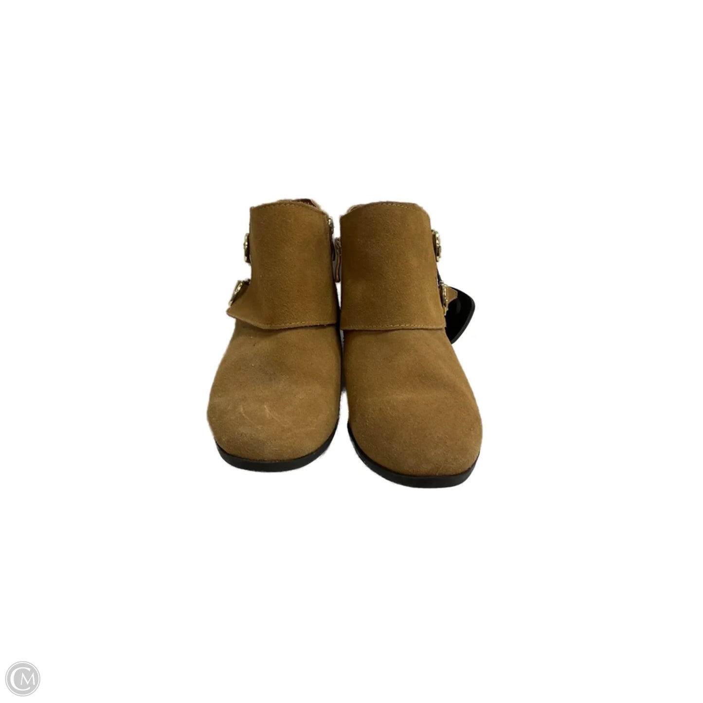 Boots Ankle Heels By Clothes Mentor In Tan, Size: 8.5