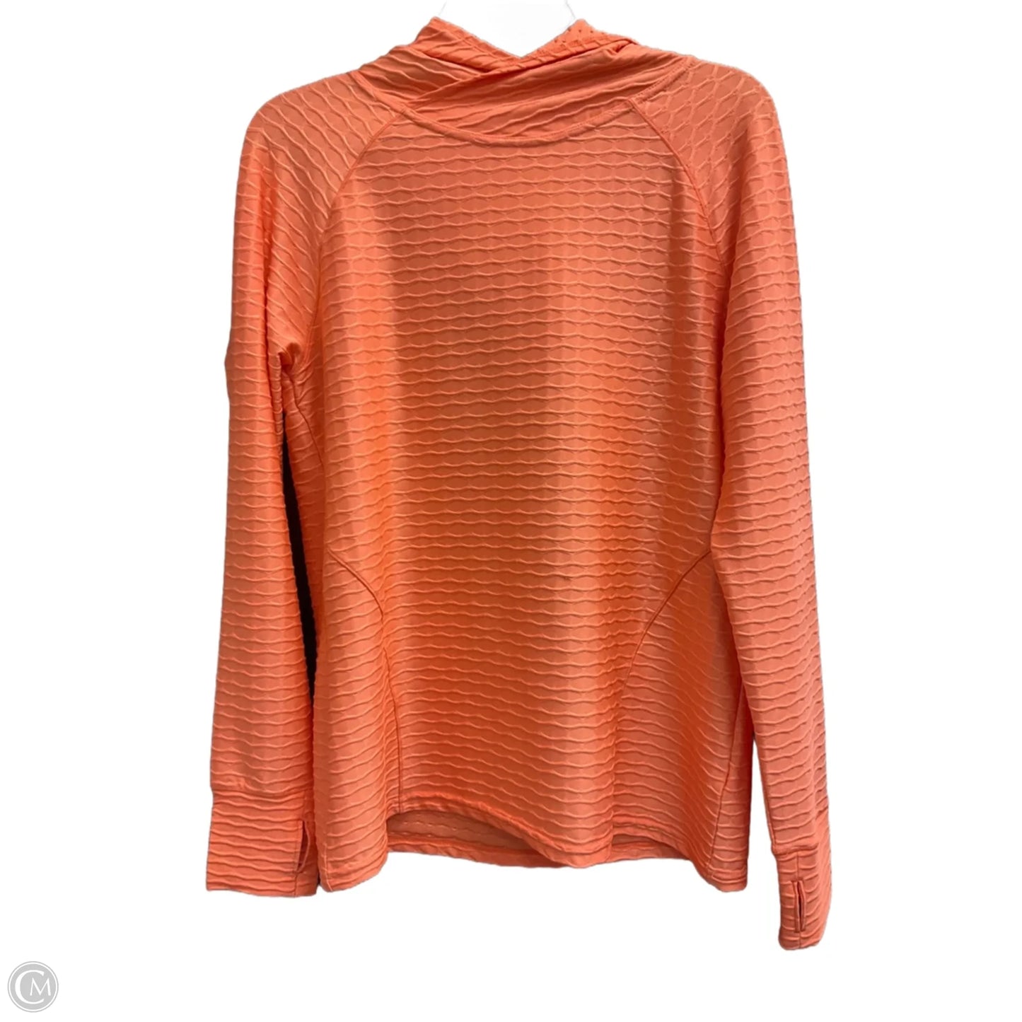 Athletic Top Long Sleeve Hoodie By Mta Pro In Orange, Size: M