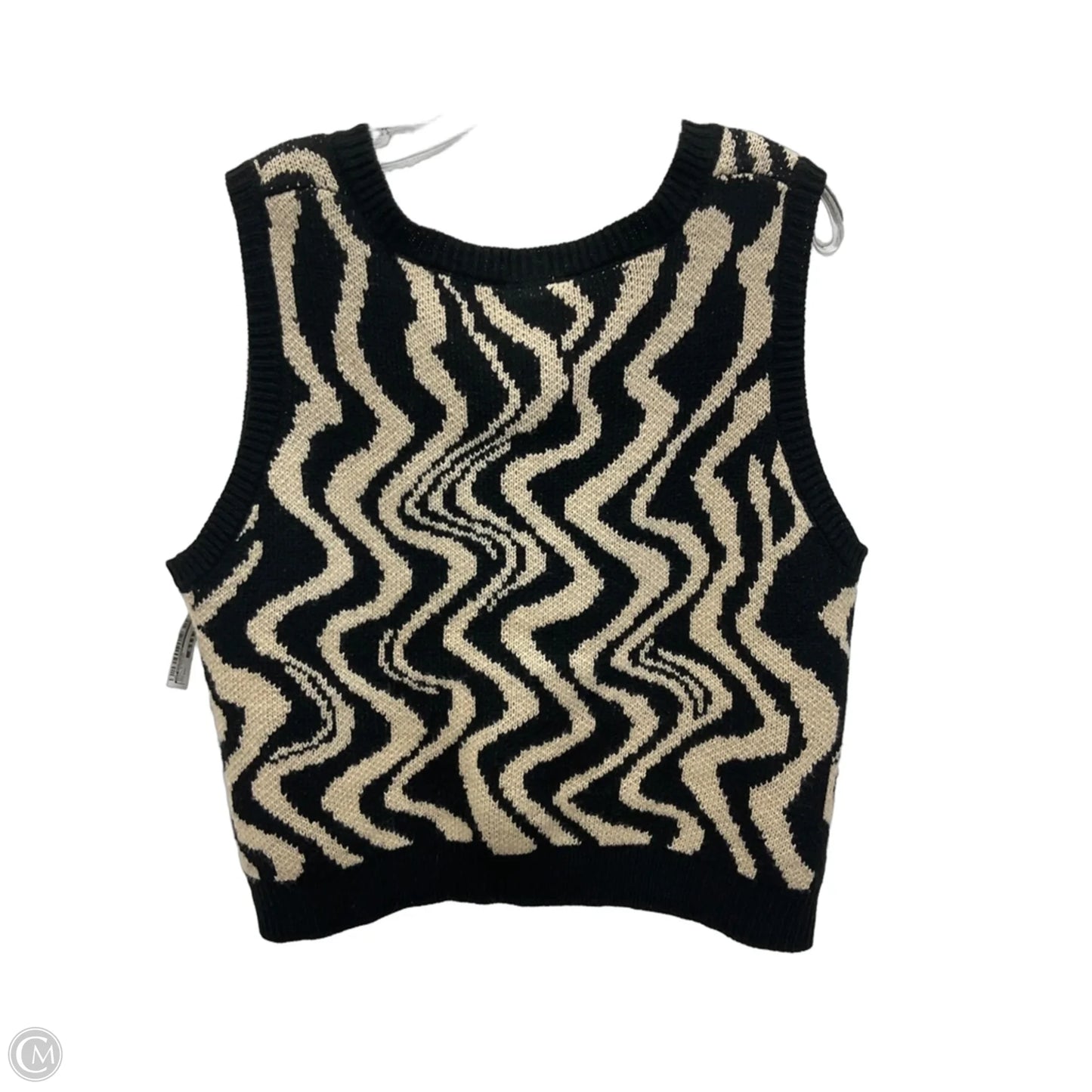 Vest Sweater By No Boundaries In Black & Cream, Size: Xxl