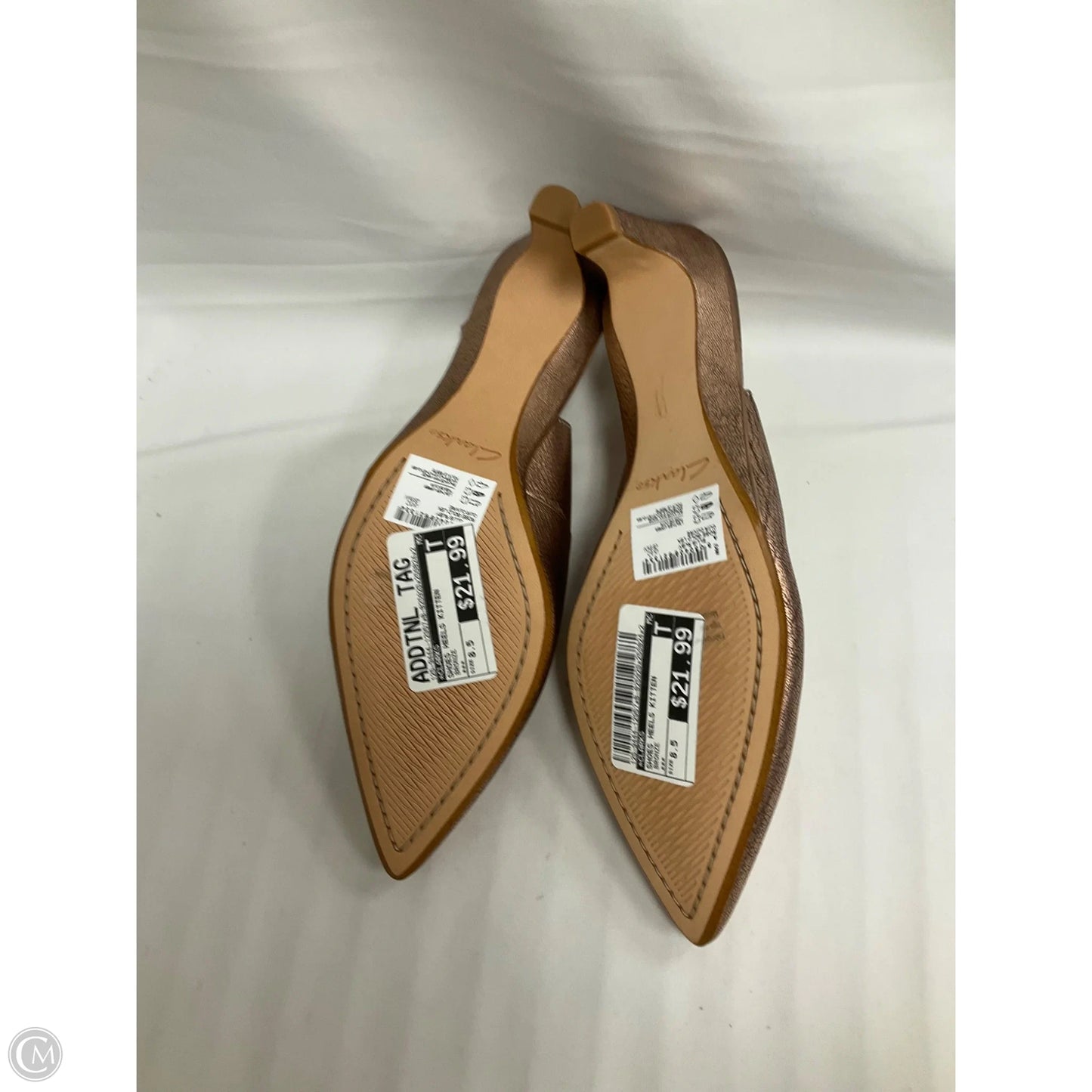 Shoes Heels Kitten By Clarks In Bronze, Size: 8.5