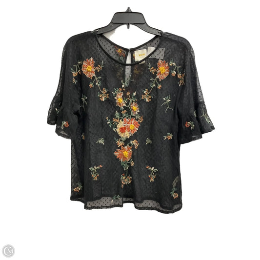 Top Short Sleeve By Maeve In Black, Size: M