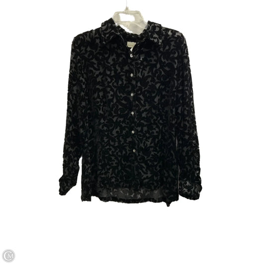 Blouse Long Sleeve By Merona In Black, Size: L