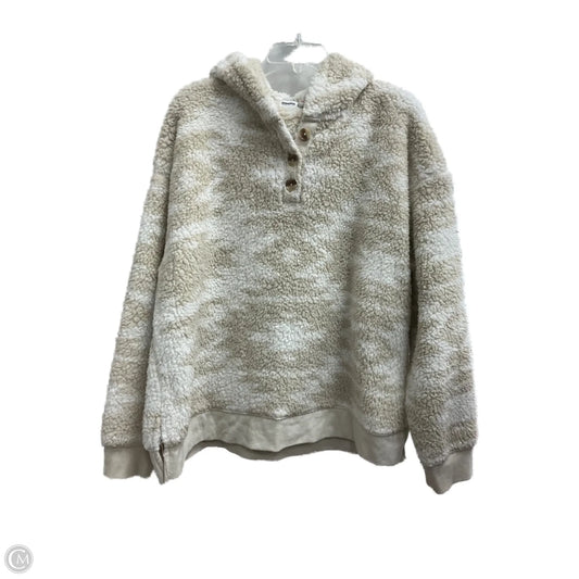 Sweatshirt Hoodie By Sonoma In Brown & Cream, Size: Xl