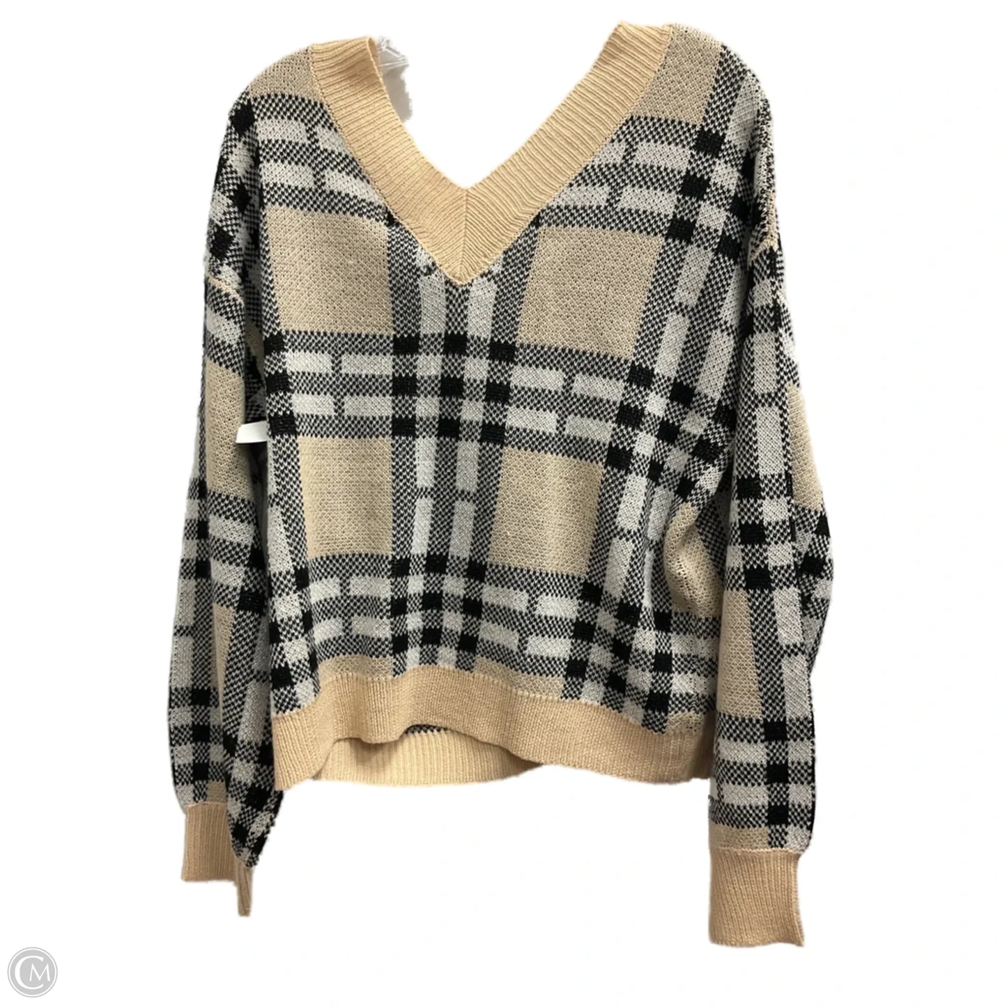 Sweater By Clothes Mentor In Plaid Pattern, Size: Xl