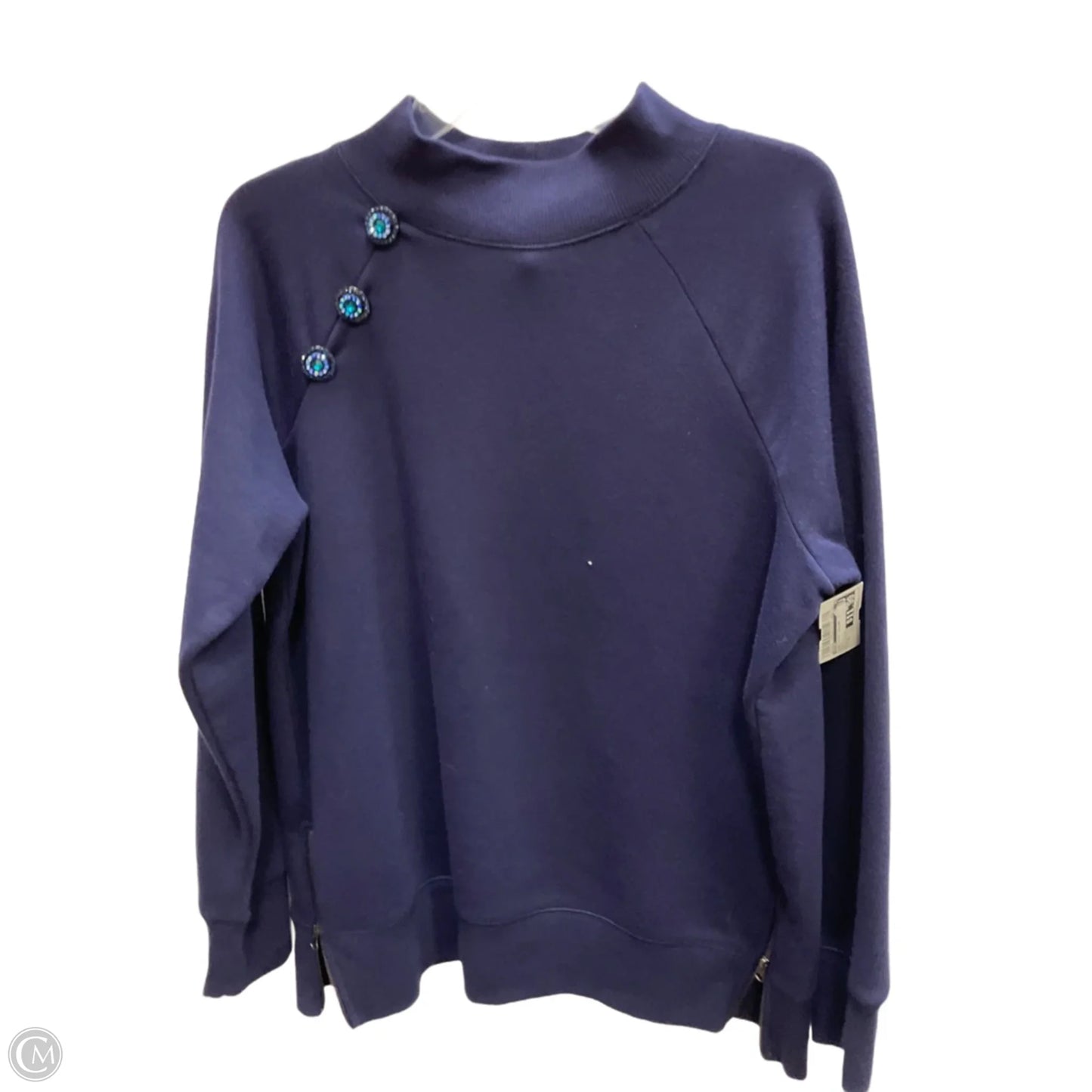 Sweatshirt Collar By Gaiam In Blue, Size: Xl