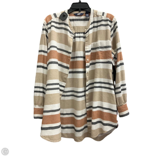 Top Long Sleeve By Lands End In Striped Pattern, Size: L