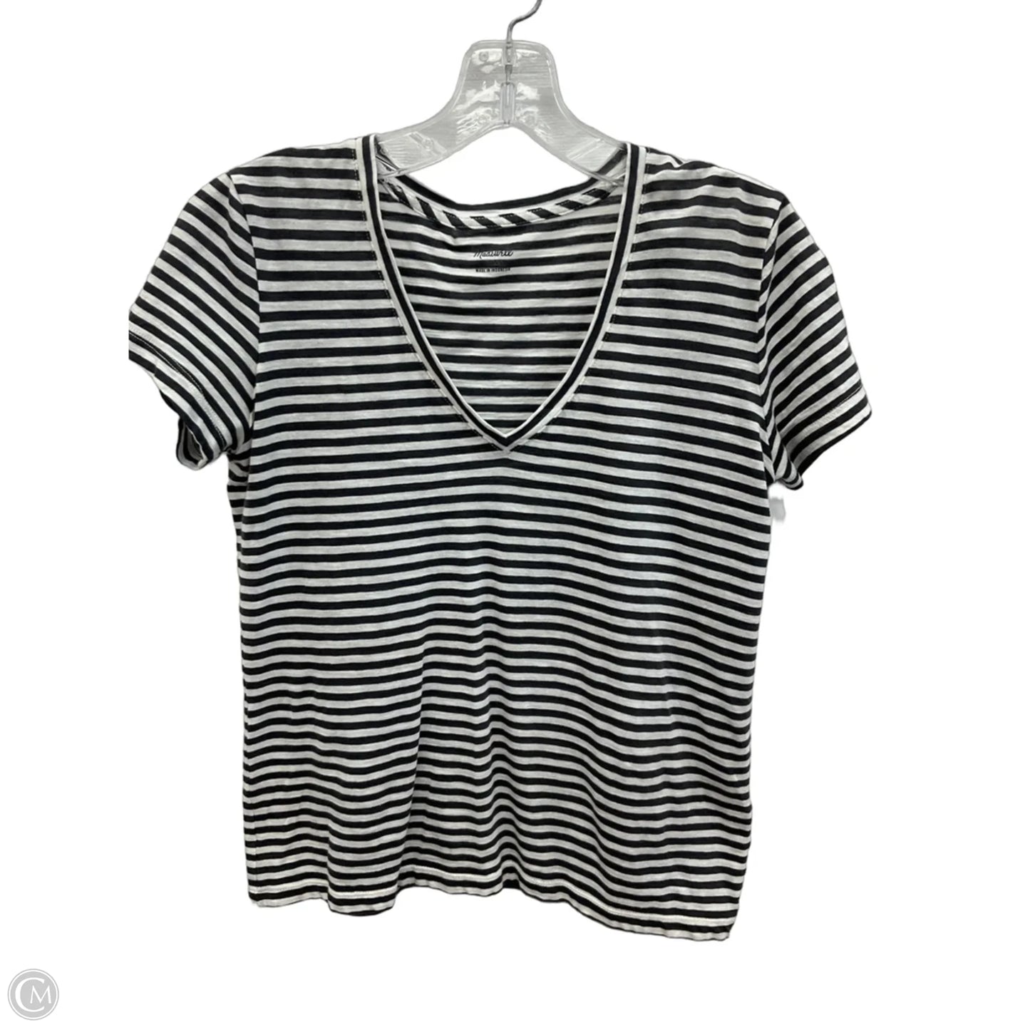 Top Short Sleeve By Madewell In Striped Pattern, Size: Xs