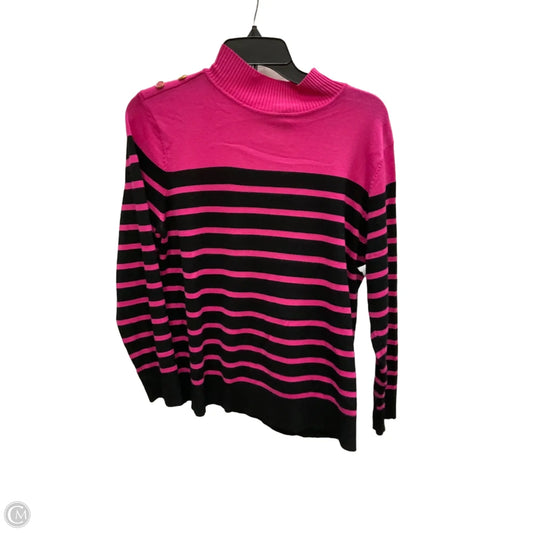 Top Long Sleeve By Spense In Black & Pink, Size: Xlp