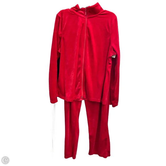 Top 2pc Long Sleeve By Clothes Mentor In Red, Size: Xxl