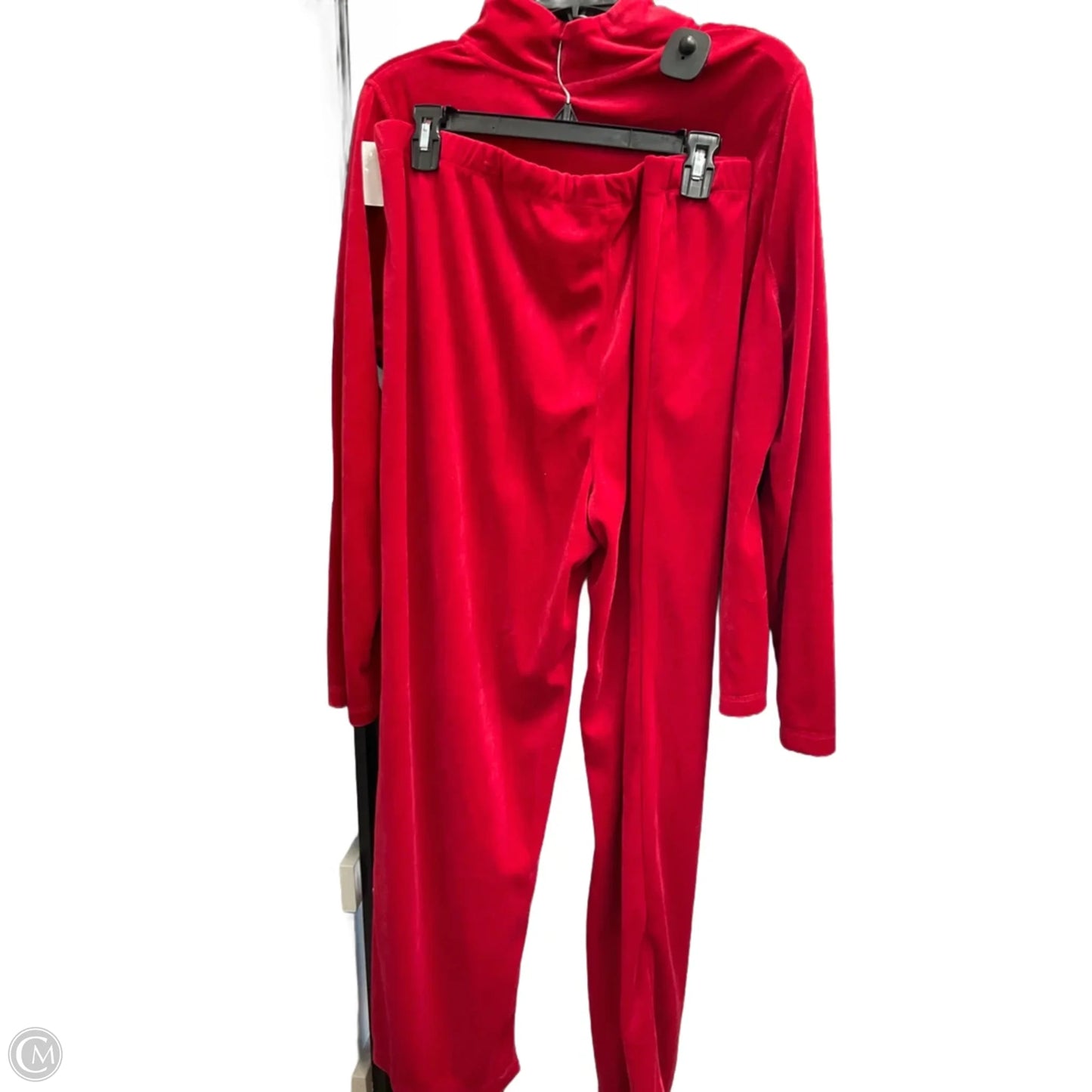 Top 2pc Long Sleeve By Clothes Mentor In Red, Size: Xxl