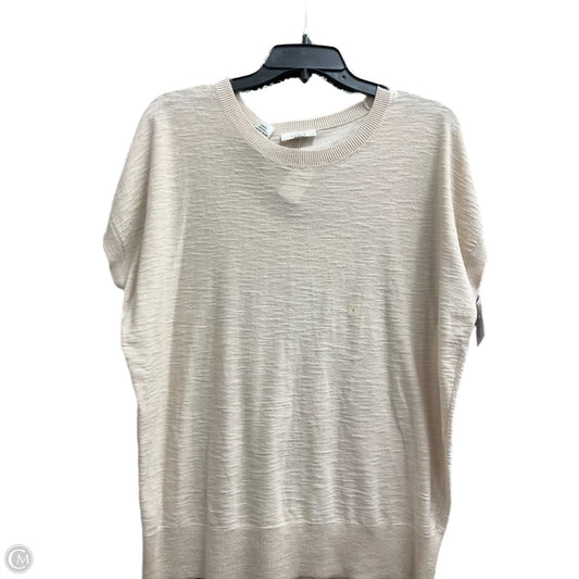 Top Short Sleeve By Loft In Beige, Size: L