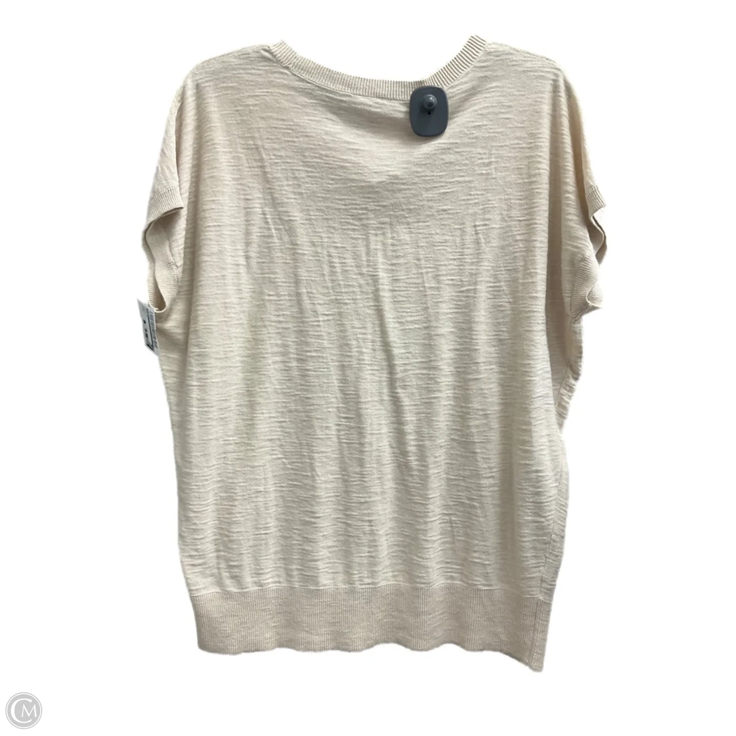 Top Short Sleeve By Loft In Beige, Size: L