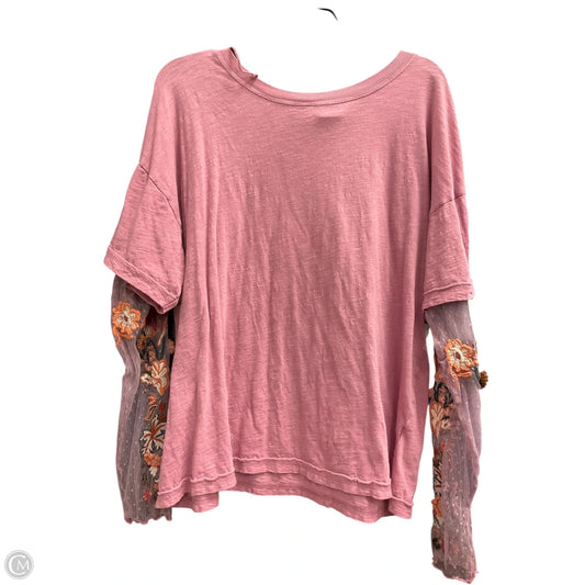 Top Long Sleeve By Free People In Pink, Size: M