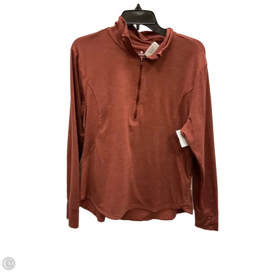 Athletic Top Long Sleeve Collar By Apana In Orange, Size: Xl