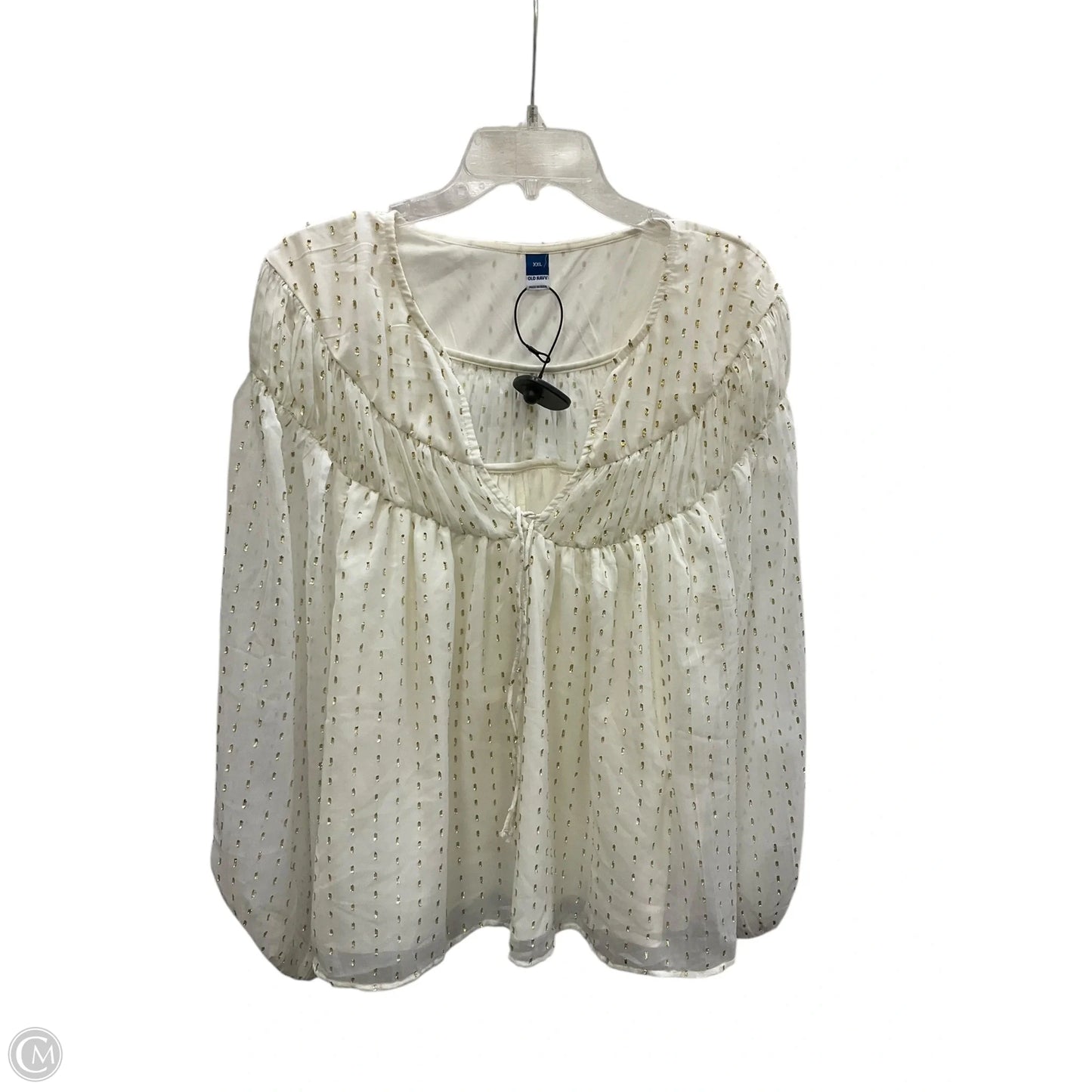 Top Long Sleeve By Old Navy In Cream, Size: Xxl