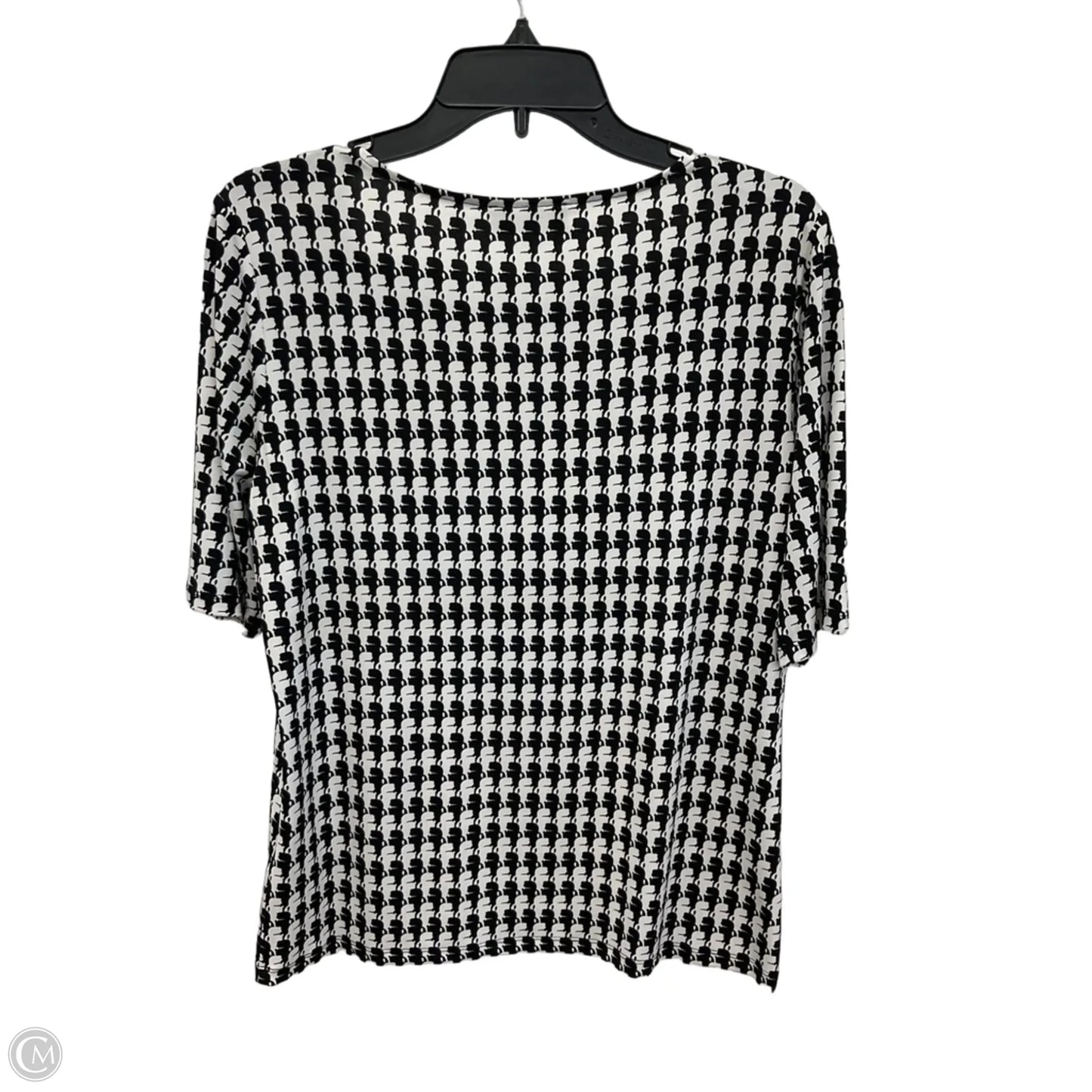 Top Short Sleeve Designer By Karl Lagerfeld In Black & White, Size: M