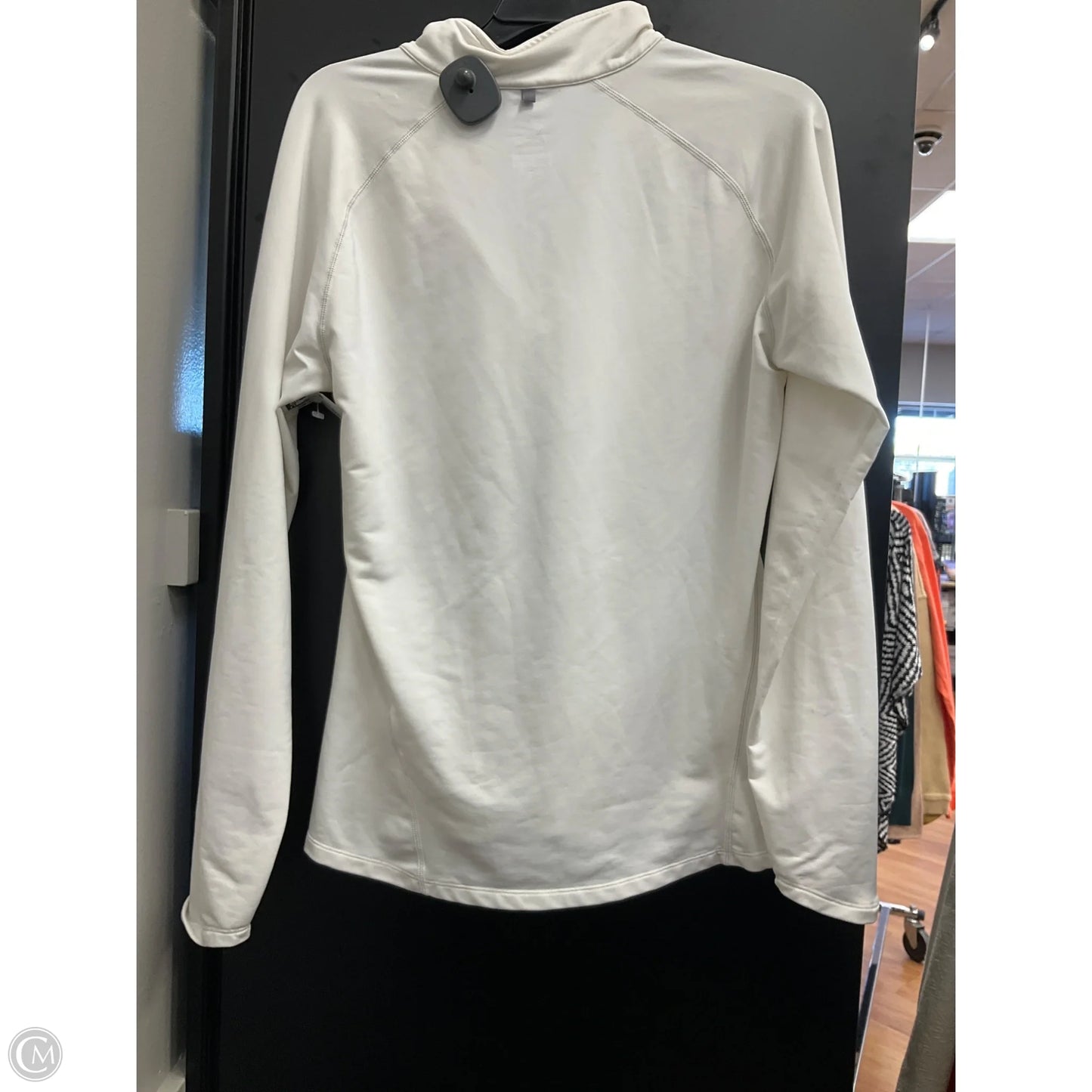 Athletic Top Long Sleeve Collar By Nike Apparel In White, Size: L