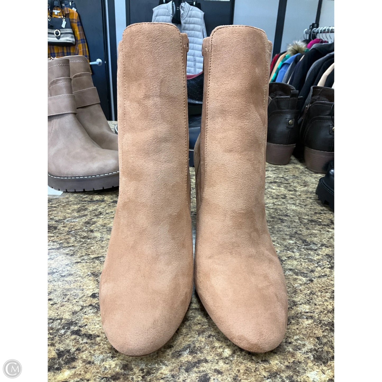 Boots Ankle Heels By Aldo In Tan, Size: 8.5