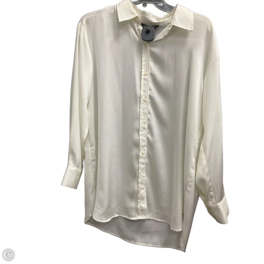 Blouse Long Sleeve By Banana Republic In Cream, Size: S