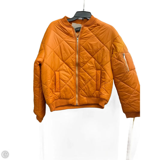 Coat Puffer & Quilted By Cider In Orange, Size: S