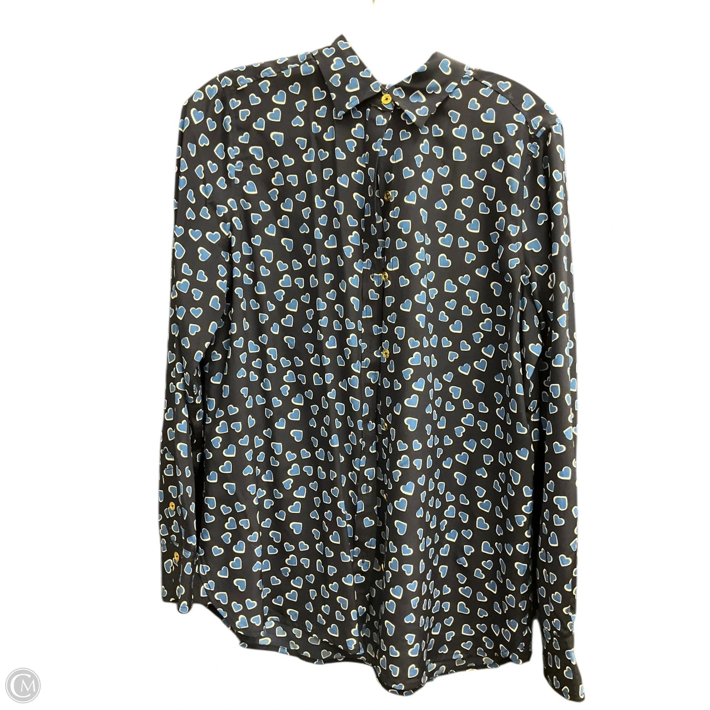 Blouse Long Sleeve By C Wonder In Blue, Size: M