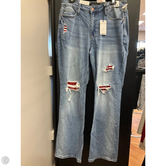 Jeans Flared By Judy Blue In Blue Denim, Size: 16