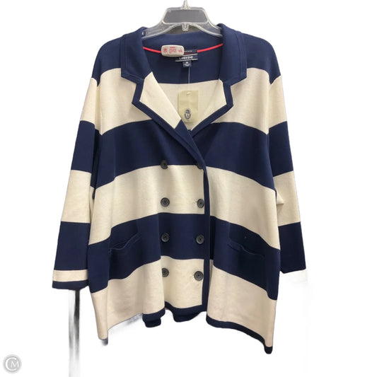 Cardigan By Lands End In Striped Pattern, Size: 3x