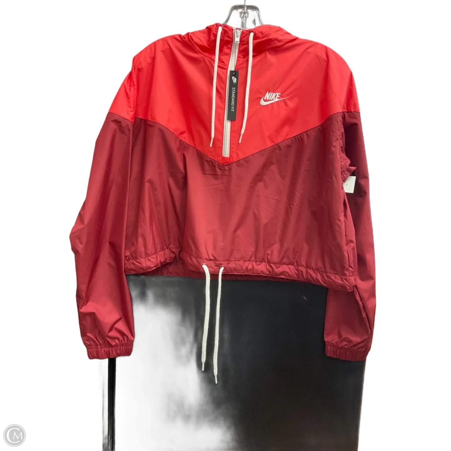 Athletic Top Long Sleeve Collar By Nike Apparel In Orange, Size: S