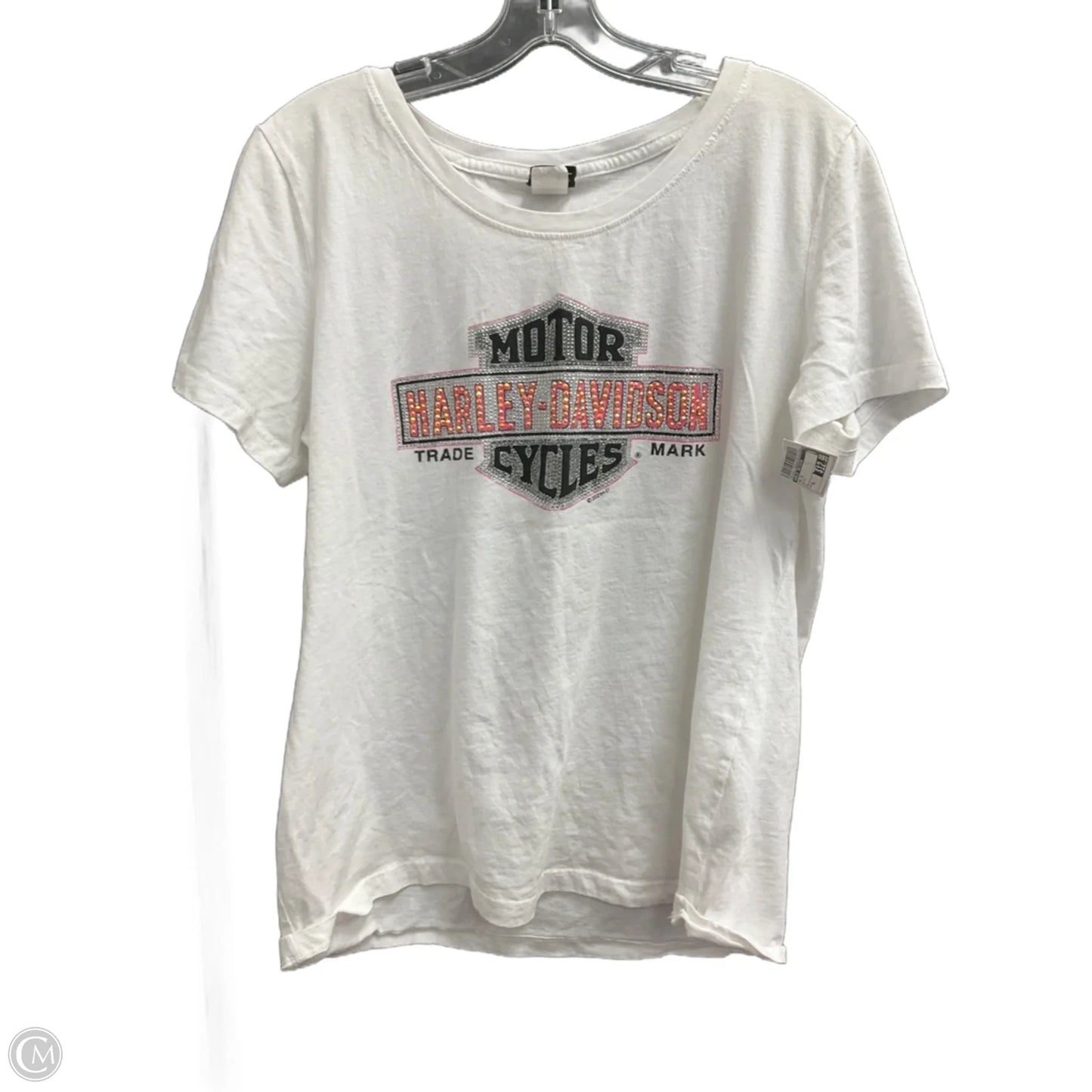Top Short Sleeve By Harley Davidson In White, Size: Xl