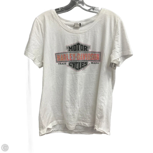 Top Short Sleeve By Harley Davidson In White, Size: Xl