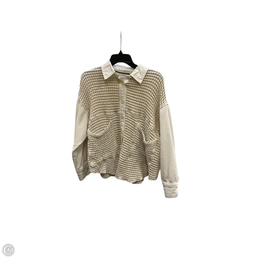 Blouse Long Sleeve By Bdg In Cream, Size: Xs