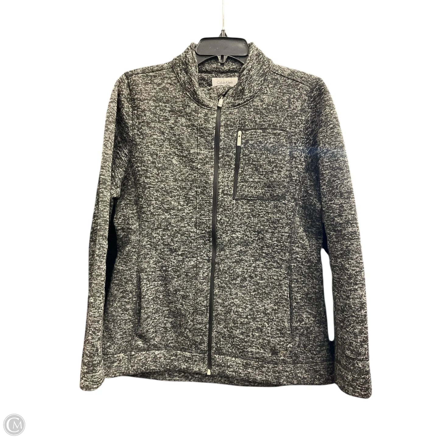 Athletic Jacket By Calvin Klein Performance In Black, Size: L